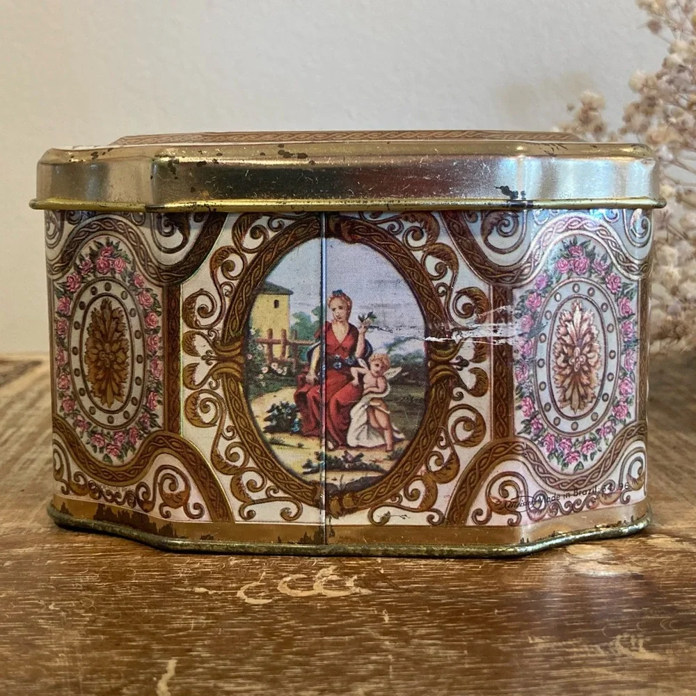 Vintage Metal Tin Meister Brazil Trinket Box